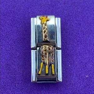 💛 Y2K Stainless Steel 18k Gold Giraffe Charm Bracelet Link